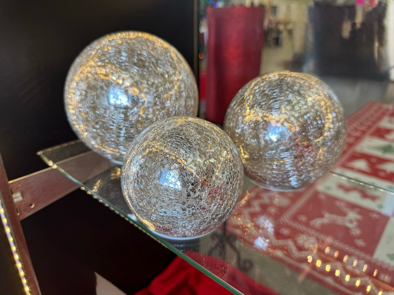 3 PC Illuminated Mercury Glass Orbs