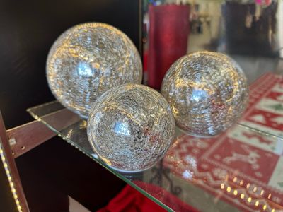 3 PC Illuminated Mercury Glass Orbs