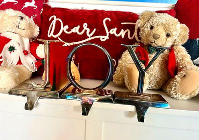 Pottery Barn JOY 3PC Stocking Holder