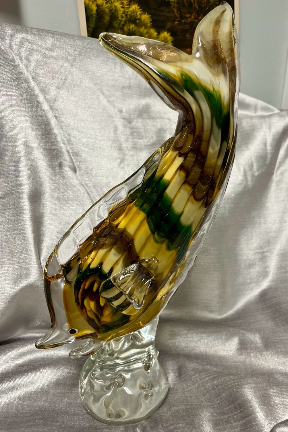 Murano Style Art Glass Hand Blown Fish Sculpture