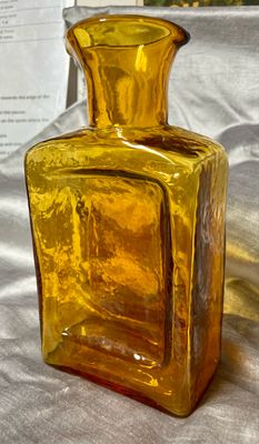 Hand Blown Amber Glass Decanter