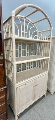 Creamy White Rattan Etagere
