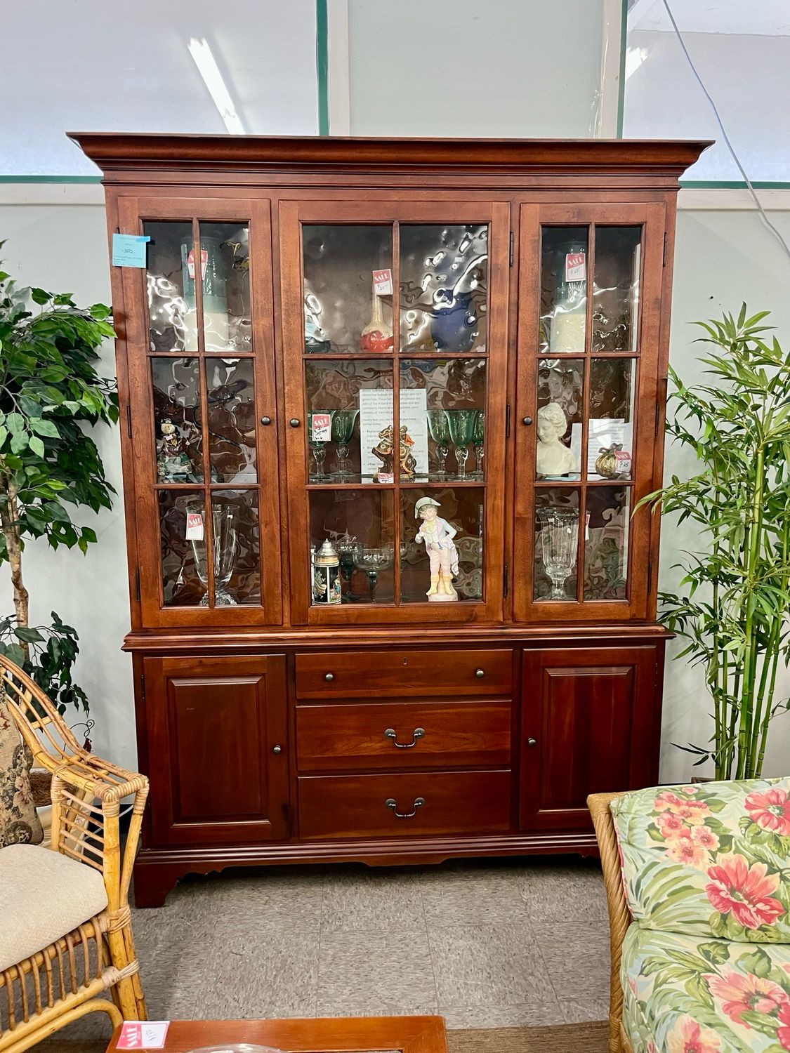 China Cabinet with Bubble Glass by Kincaid