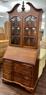 Vintage Secretary + Bubbled Glass Door Fronts