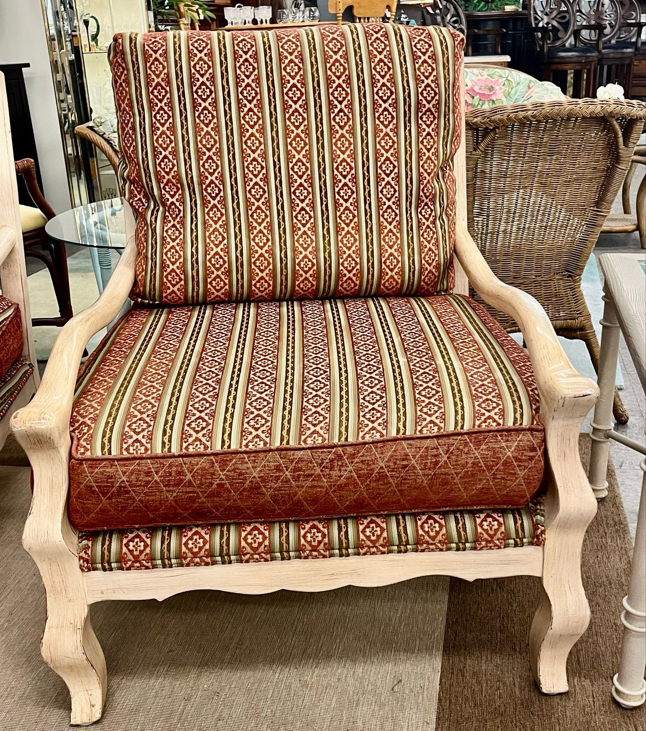 French Country Style Wooden Armchair
