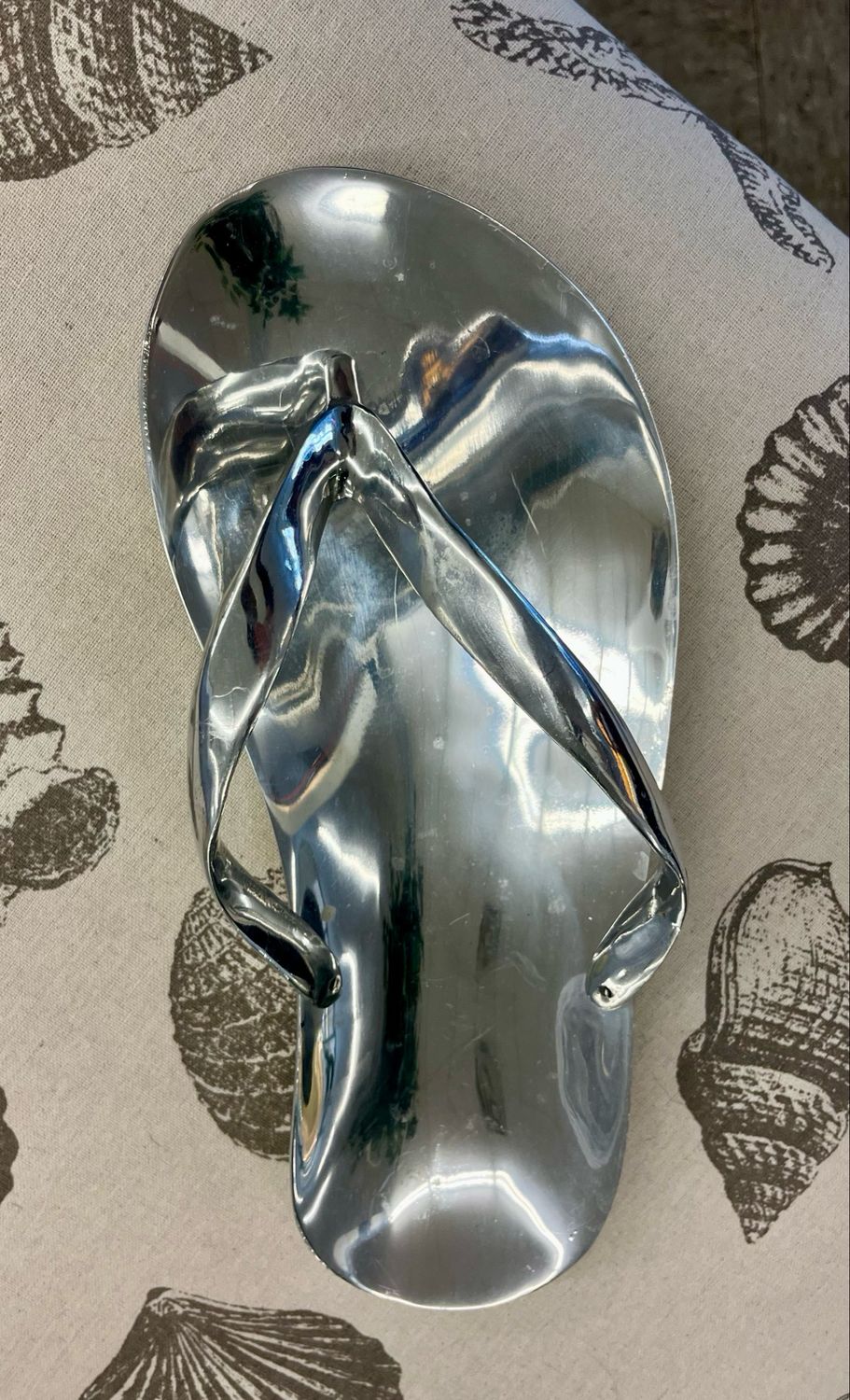 Silver Decorative Flip Flop by Mariposa Silver Decorative Flip Flop by Mariposa