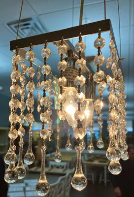 Crystal and Chrome Chandelier 11” L Crystal and Chrome Chandelier 11” L