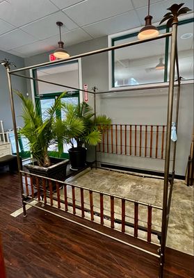 Vintage Hollywood Regency King Size Canopy Bed