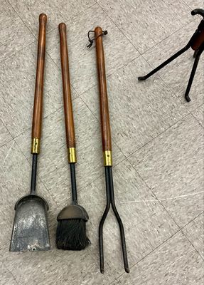 Vintage Long Handled Fireplace Tool Set