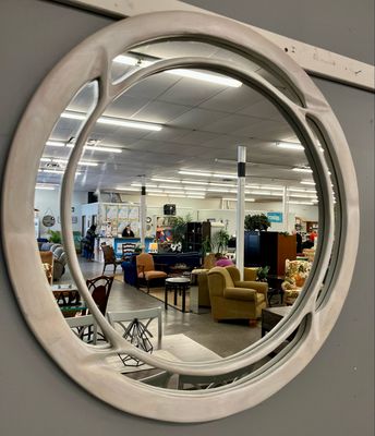 Hand Made Art Nouveau Wood Mirror