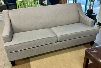 Gray Linen-Weave Classic Style Sofa