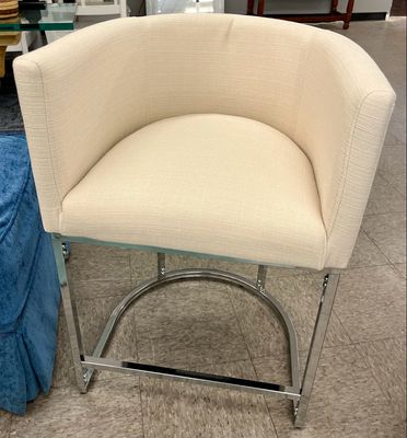 *Nearly New* MCM Fabric and Chrome Bar Stool *Nearly New* MCM Fabric and Chrome Bar Stool