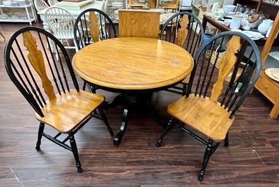 6 PC Two Tone Wood Dining Set