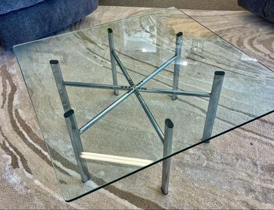 MCM Chrome &amp; Glass Coffee Table