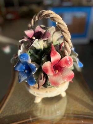 Capodimonte Porcelain Flower Basket