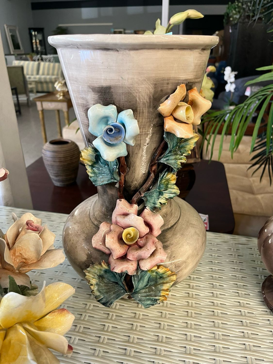 16 H Capodimonte Floral Vase