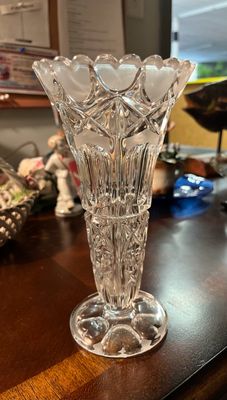 Vintage Lead Crystal Heart Vase by Hofbauer