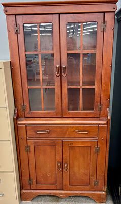 Rustic Vintage Cherry Stepback Cupboard