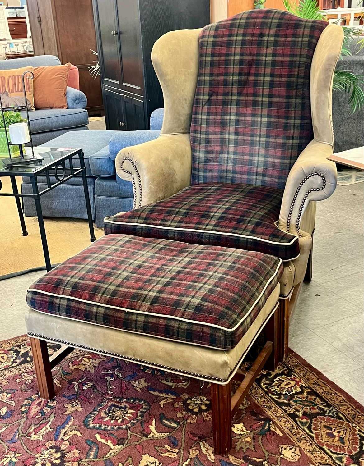 Bob Timberlake Wing Chair &amp; Ottoman