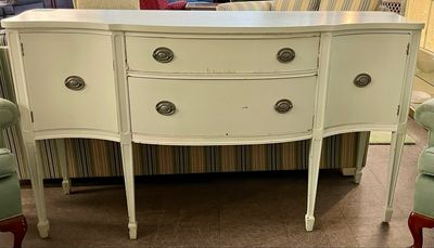 Vintage Federal Style Sideboard Painted Seasalt