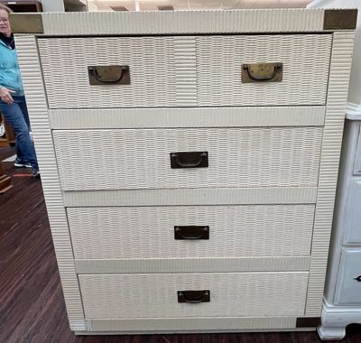 Campaign Style Wicker Look Dresser Campaign Style Wicker Look Dresser