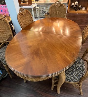 13 PC Wicker Accented Dining Set