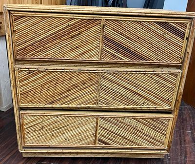 Vintage Pencil Reed Bamboo Dresser Vintage Pencil Reed Bamboo Dresser