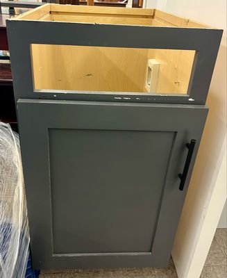 Wellborn Cabinet Lower 1 Faux Drawer 1 Door-Charcoal