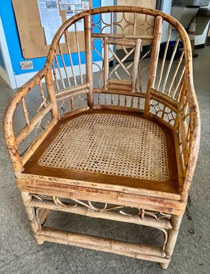 Vintage Brighton Pavilion Style Bamboo &amp; Rattan Chair