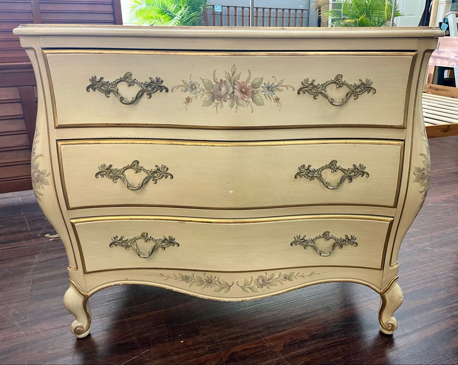 Louis XV Style French Provincial Bombe Chest Louis XV Style French Provincial Bombe Chest