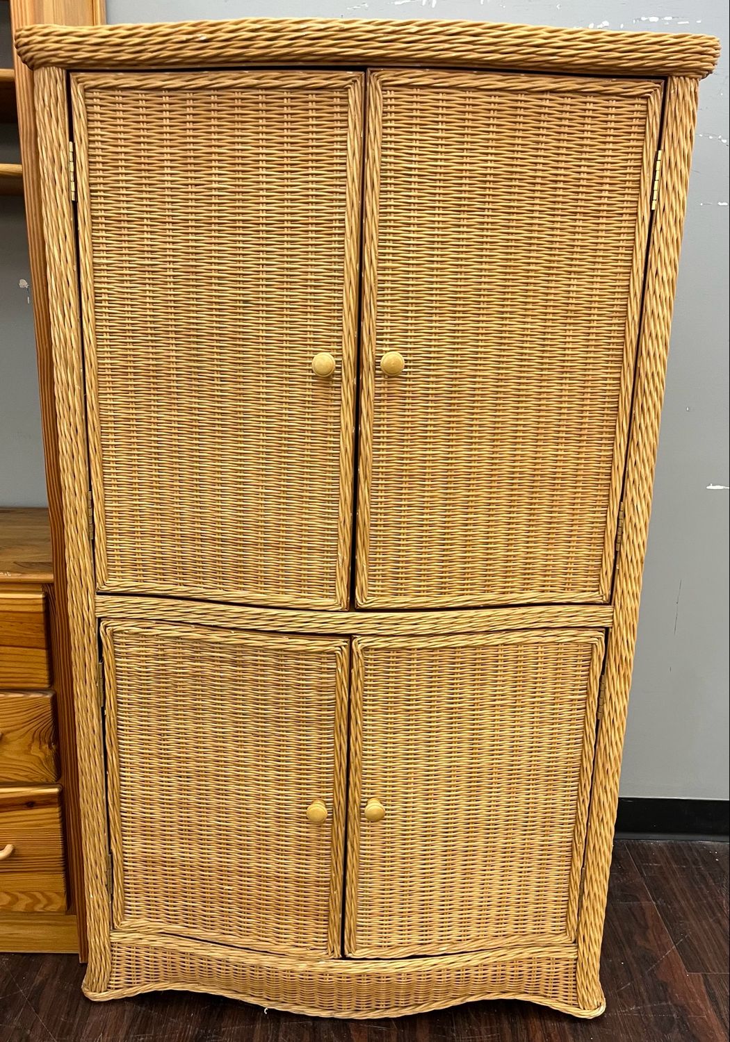 Natural Wicker Armoire