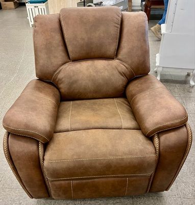 Brown, Faux Leather, Manual Recliner