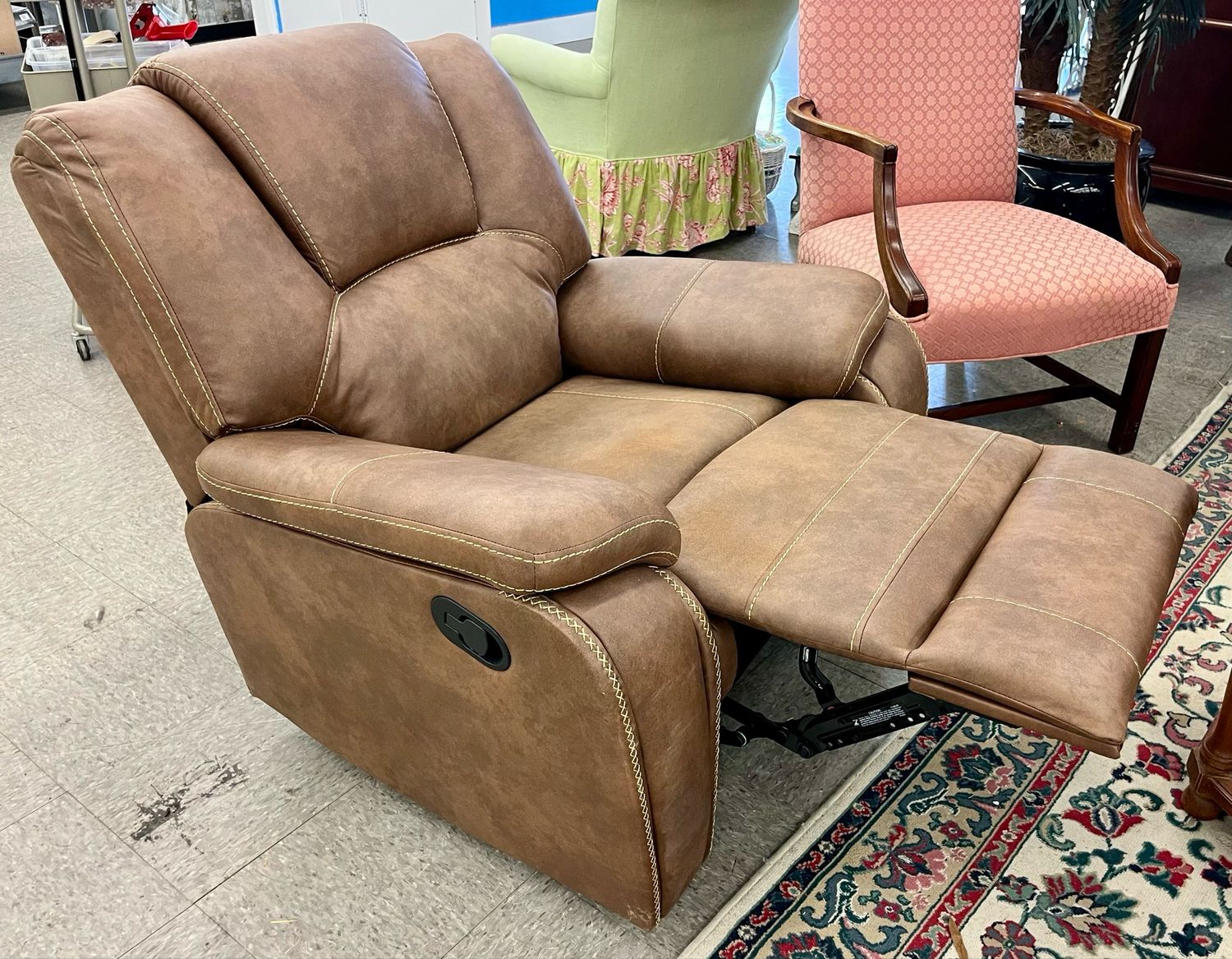 Brown Faux Leather Manual Recliner Brown Faux Leather Manual Recliner