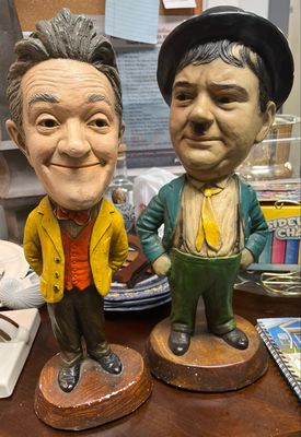 Laurel and Hardy Chalk Ware Set Circa 1971