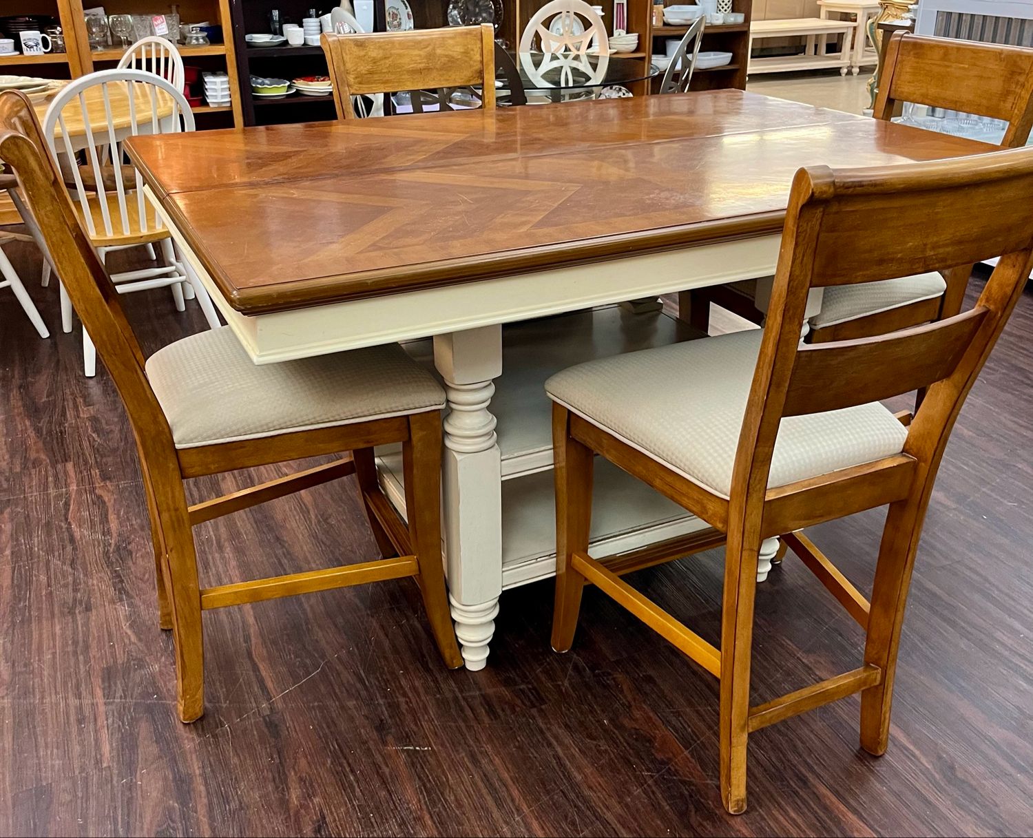 5 PC Two Tone Counter Height Dining Set
