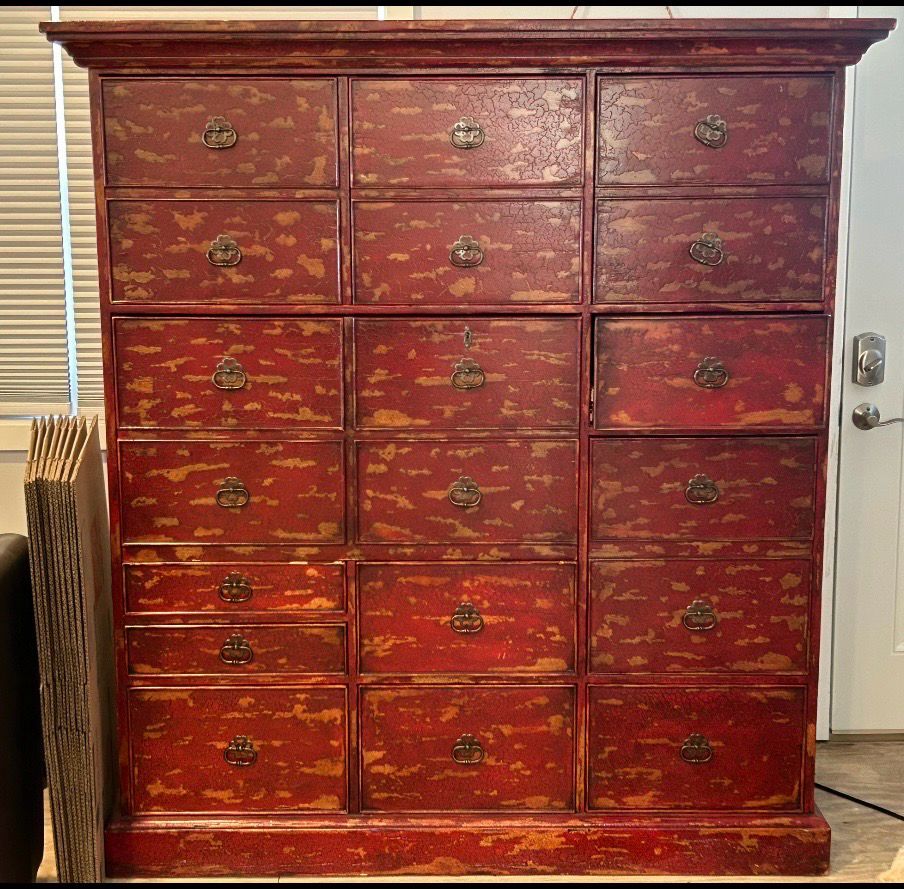Asian Apothecary Style Office Cabinet