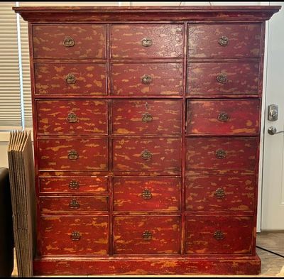 Chinese Apothecary Style Office Cabinet