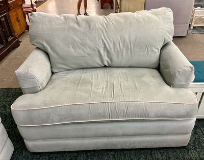 La-Z-Boy Aqua Microsuede Chair and 1/2