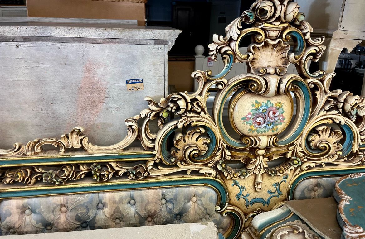 Vintage Italian Baroque Rococo King Headboard