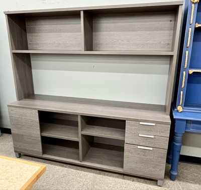 Gray Credenza + Storage Hutch