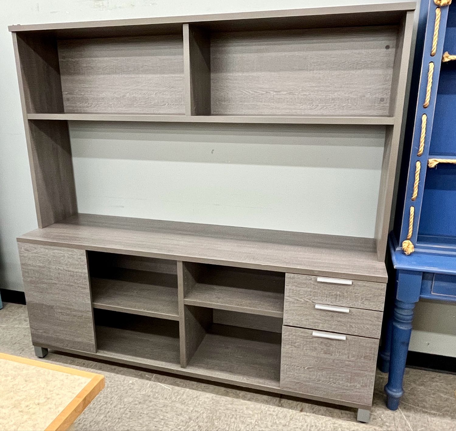 Gray Credenza + Storage Hutch