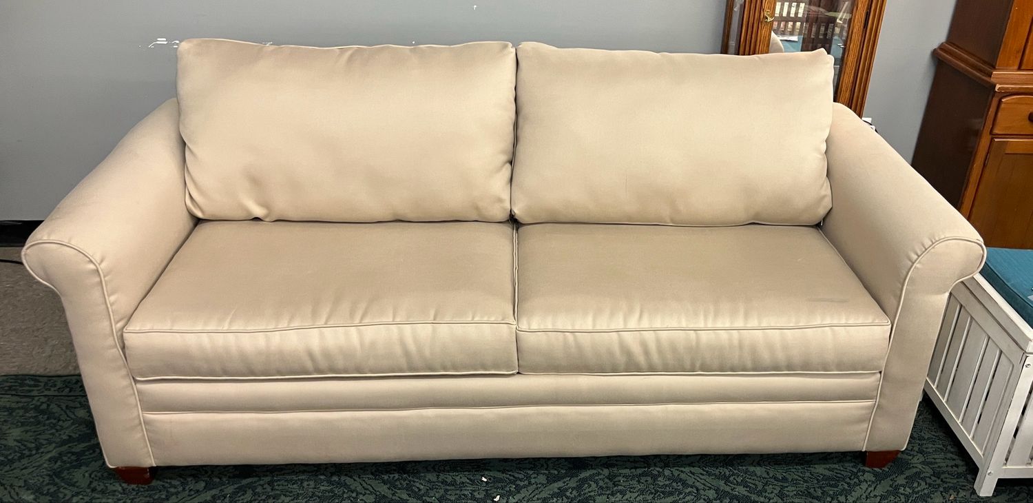 Tan Twill Sleeper Sofa 80”L