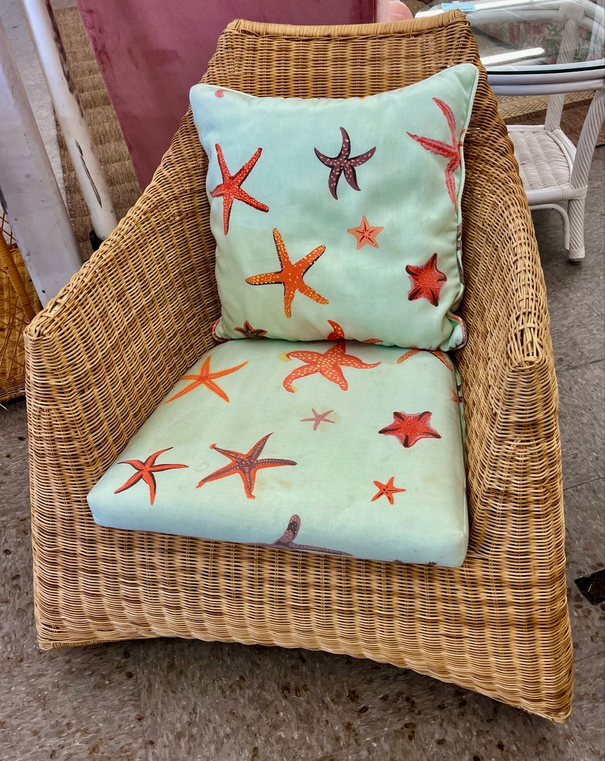 Wicker Rocker + Feather Fill Pillows