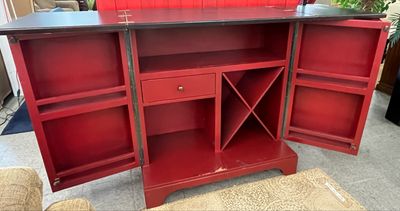 Fold Out Expandable Home Bar Cabinet
