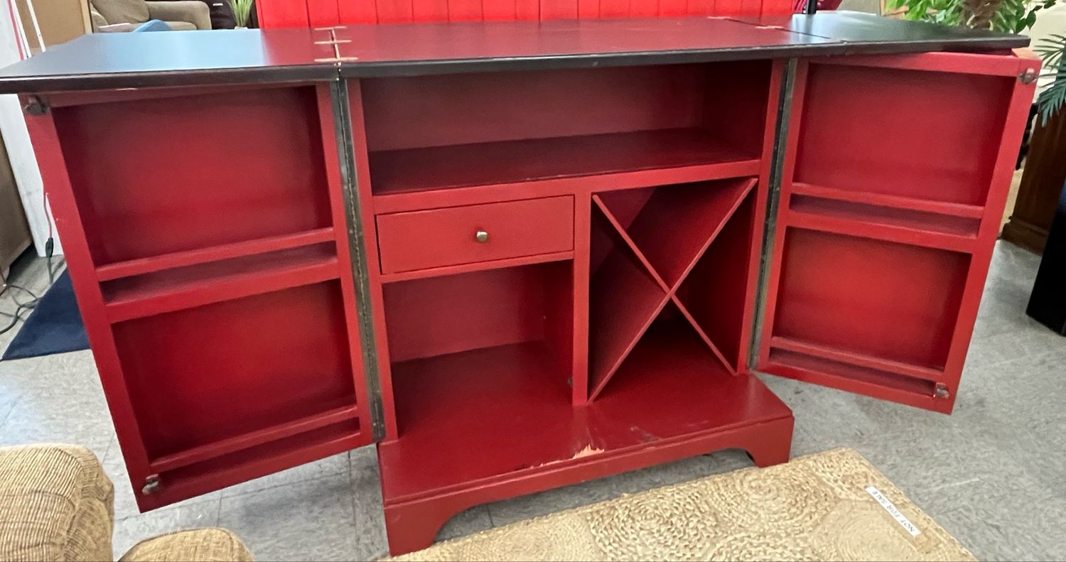 Fold Out Expandable Home Bar Cabinet