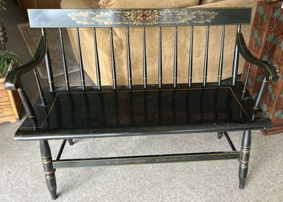 Vintage Hitchcock Solid Maple Harvest Bench