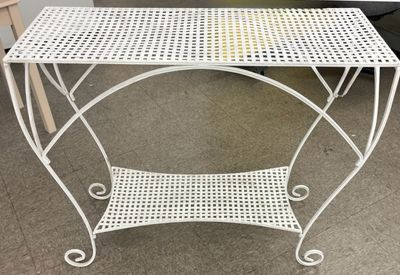 Salterini Style White Wrought Iron Table