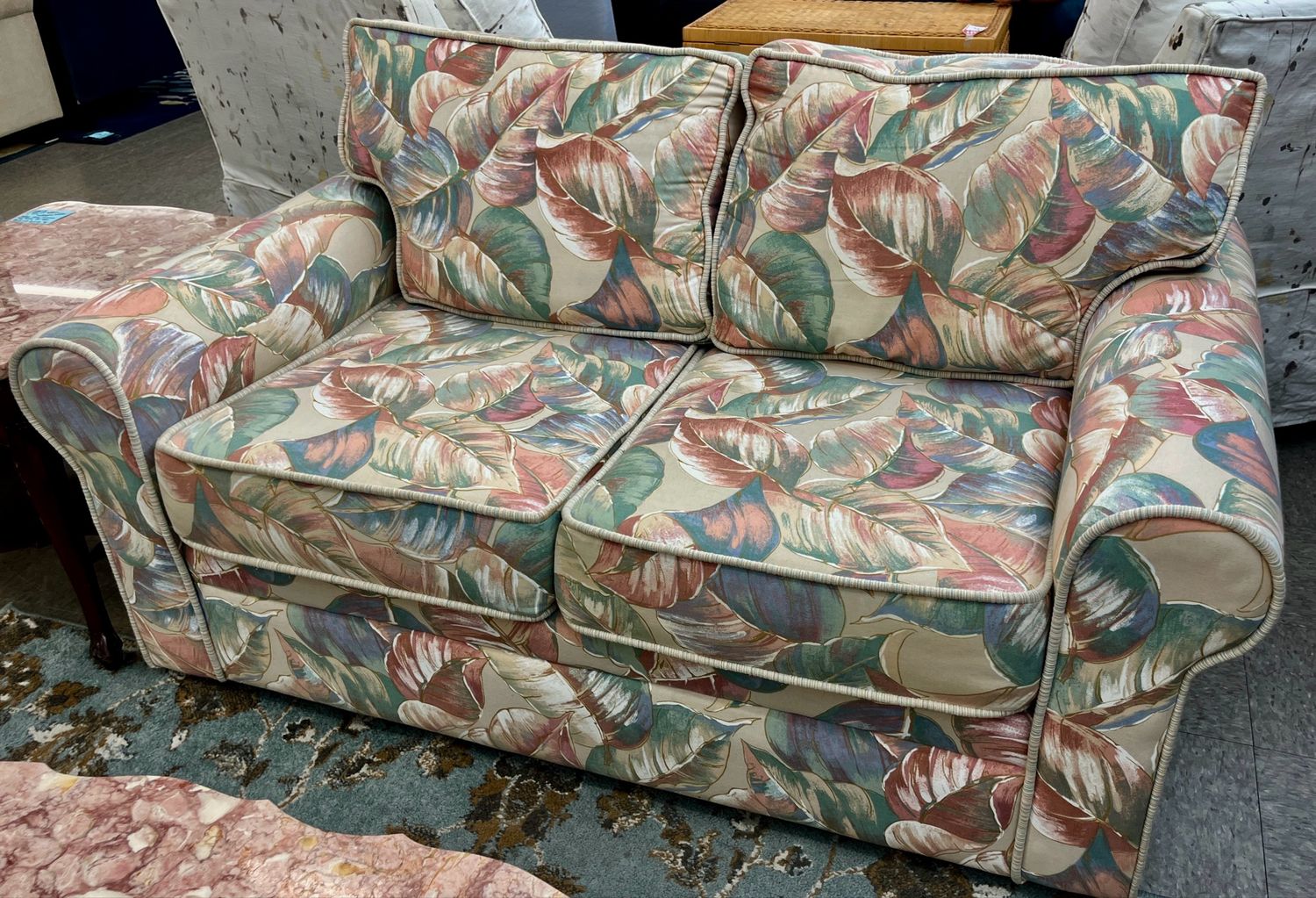 Tropical Print Sofa + Loveseat Set