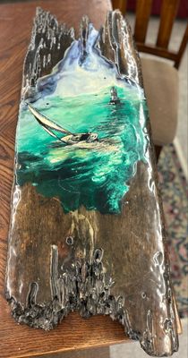 Edgewood + Epoxy Resin Art Piece