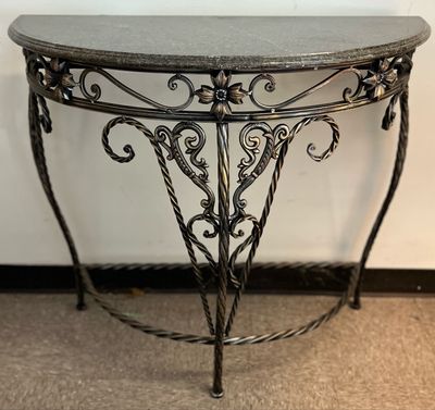 Granite Topped DemiLune Console Granite Topped DemiLune Console